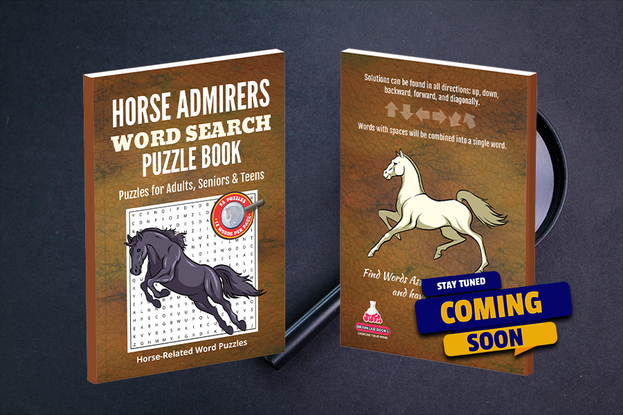 Horse Word Search Puzzle Books for Adults, Seniors, and Teens.